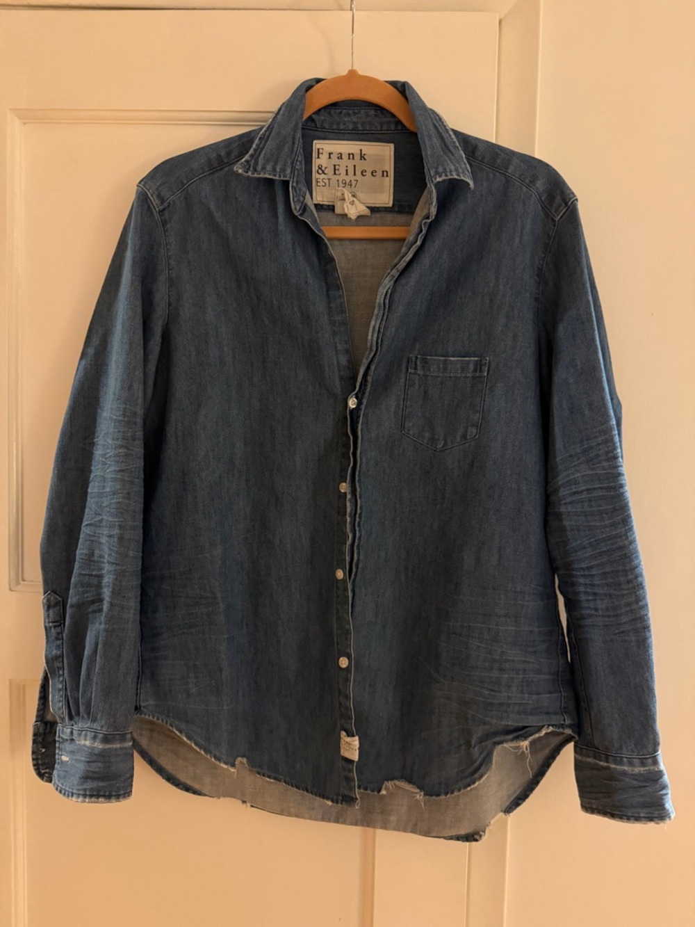 Frank & Eileen Medium Blue Denim Button-Up Shirt